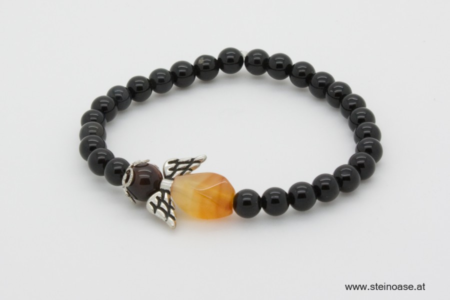 Armband Onyx & Engel Karneol